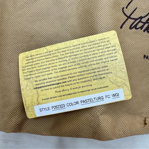 Patricia Nash Mia Frame Woven Leather Cluth Purse Pastel Turquoise Chain Strap - Picture 5 of 7